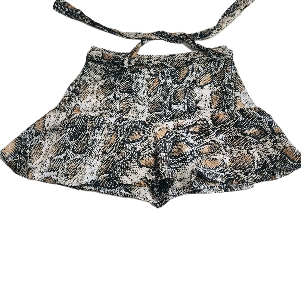 Zara Leopard Mini‎ Skirt Skort Shorts  10 /30 Large Flare Sexy Flirty Super Nice